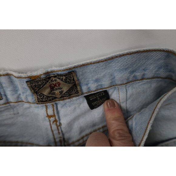 Vintage 90s Streetwear Womens 3 Distressed Relaxed Fit Tapered Denim Jeans USA - Picture 10 of 16